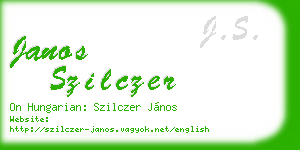 janos szilczer business card